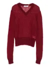 Gimaguas V-neck Mohair Sweater In Red