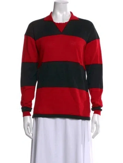 Pre-owned Gimaguas Virgin Wool Striped Sweater In Red