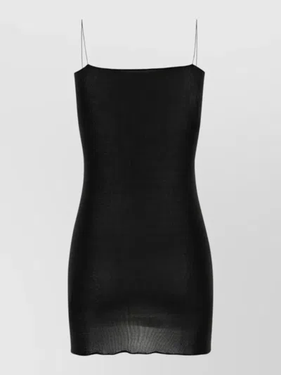 Gimaguas Viscose Tesa Mini Dress Sheer Straps In Black
