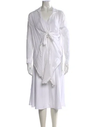 Pre-owned Gimaguas V-neck Long Dress In White