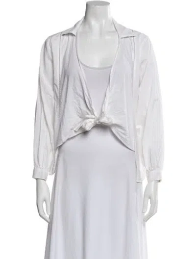 Pre-owned Gimaguas V-neck Long Sleeve Top In White