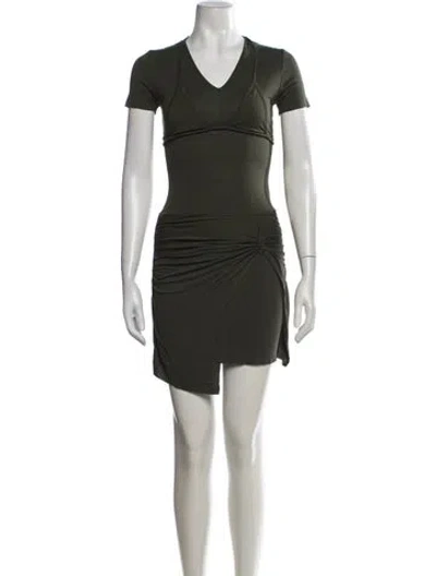 Pre-owned Gimaguas V-neck Mini Dress In Green
