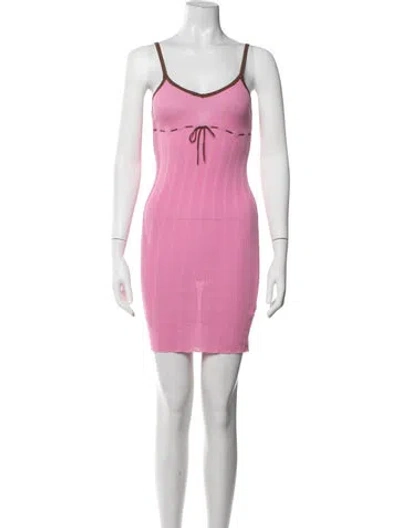 Pre-owned Gimaguas V-neck Mini Dress In Pink