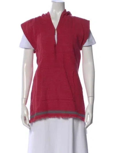 Pre-owned Gimaguas V-neck Sleeveless Hoodie In Red