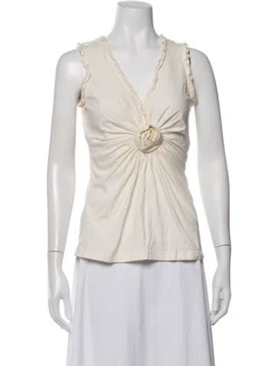Pre-owned Gimaguas V-neck Sleeveless Top In Neutrals