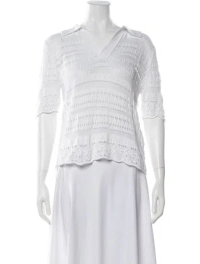Pre-owned Gimaguas V-neck Sweater In White