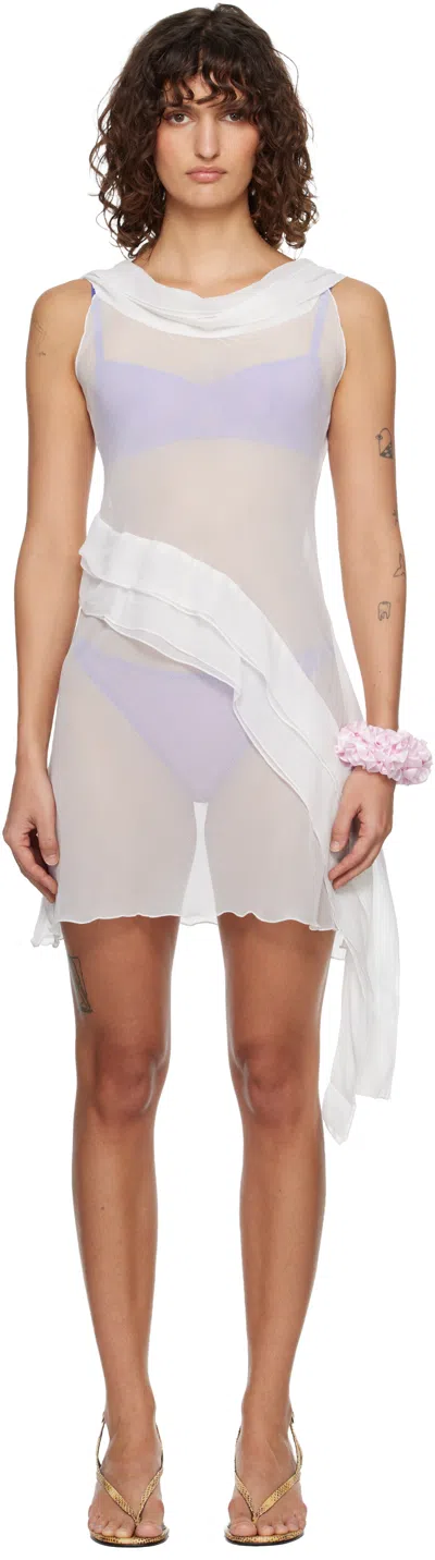 Gimaguas White Boa Minidress
