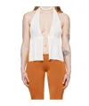 Gimaguas White Nylon Brillo Top In White