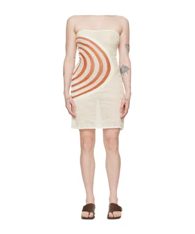 GIMAGUAS WHITE  BROWN ÉTÉ MINIDRESS