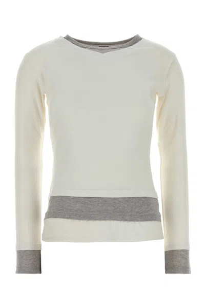 Gimaguas White Color Block Crew Neck T-shirt In Yellow