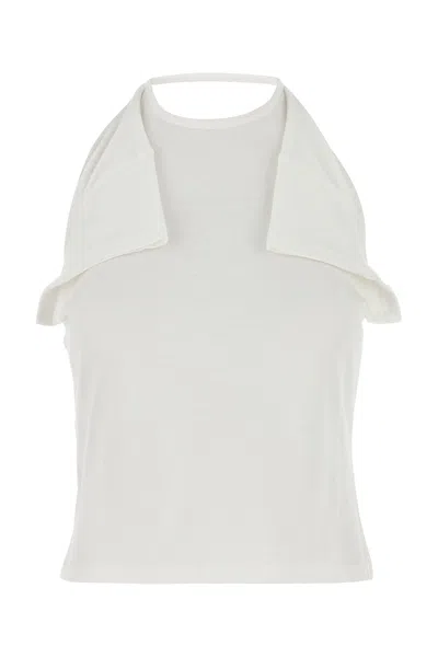 Gimaguas White Cotton Manna Top In Black
