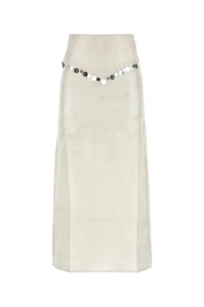 Gimaguas White Silk Diane Skirt