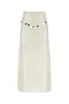 Gimaguas High Waist Sheer Skirt With Sequins And Slit In White