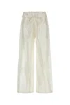 Gimaguas Oahu Silk Pant Elastic Waistband In White