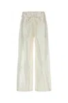 Gimaguas Oahu Silk Pant Elastic Waistband In White
