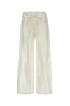 Gimaguas Oahu Silk Pant Elastic Waistband In White