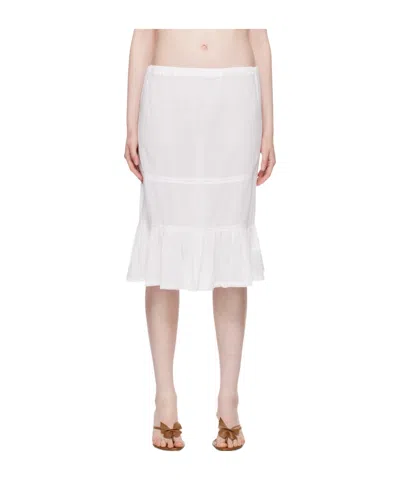 GIMAGUAS WHITE SWAN MIDI SKIRT