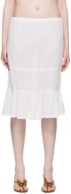 Gimaguas White Swan Midi Skirt In White