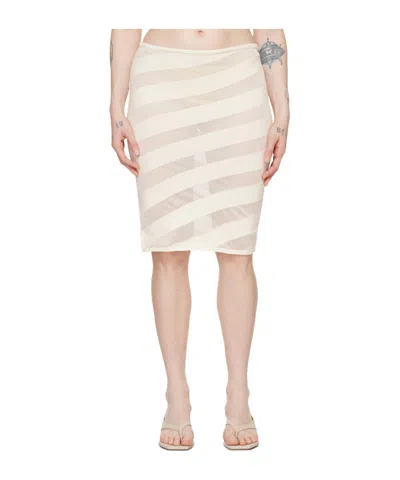 Gimaguas White Zebara Midi Skirt In Neutral