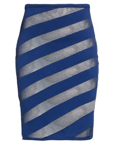 Gimaguas Woman Mini Skirt Blue Size L Viscose, Polyester, Recycled Polyester