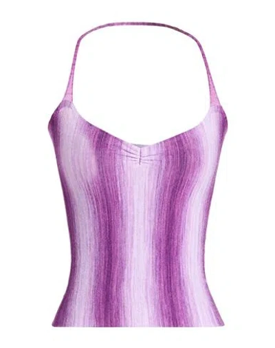 Gimaguas Woman Top Purple Size L Viscose, Lycra In Pink