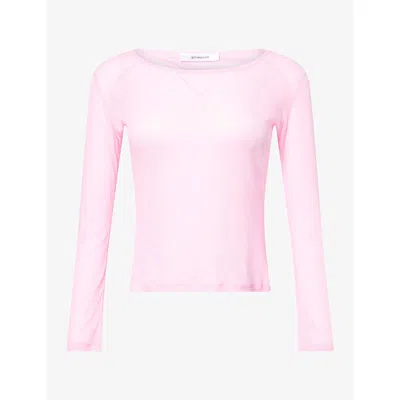 Gimaguas Womens Maura Semi-sheer Cotton Top Pink