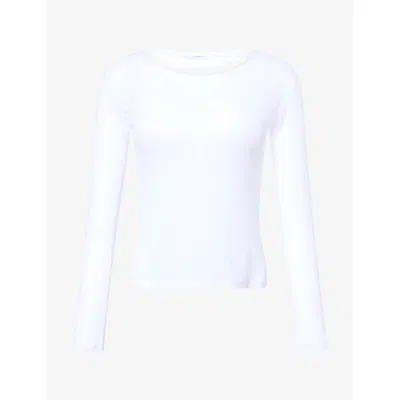 Gimaguas Womens Maura Semi-sheer Cotton Top White