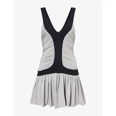 Gimaguas Womens Molly Ruched Jersey Mini Dress Grey In Gray