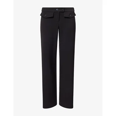 Gimaguas Womens Pili Straight-leg Woven Trousers Black