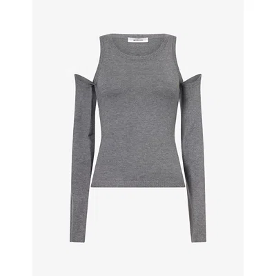 Gimaguas Womens Sky Cut-out Knit Jumper Grey