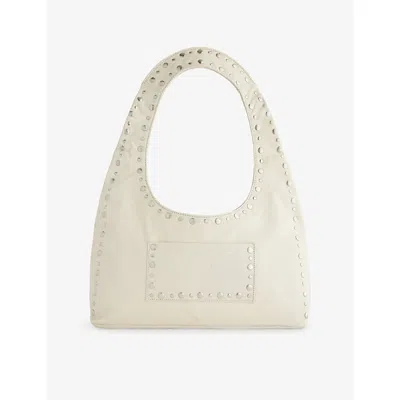 Gimaguas Womens  Franca Leather Shoulder Bag In White