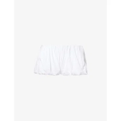 Gimaguas Womens White Oni Double-layer Cotton Shorts Xs