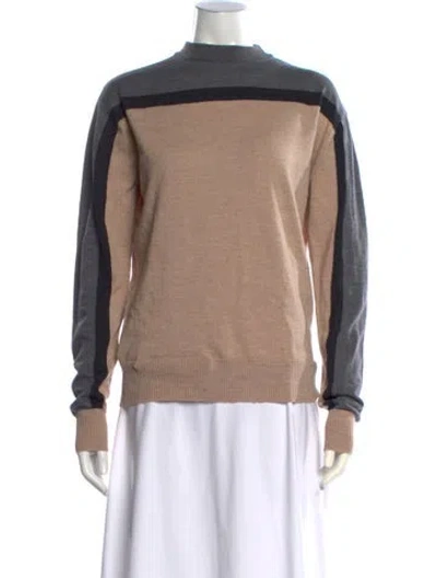 Pre-owned Gimaguas Wool Colorblock Pattern Sweater In Neutrals