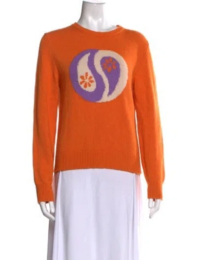 Pre-owned Gimaguas Wool Graphic Print Top In Orange