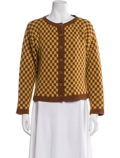 Pre-owned Gimaguas Wool Polka Dot Print Sweater In Yellow
