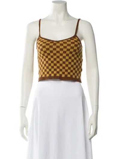 Pre-owned Gimaguas Wool Printed Crop Top In Yellow