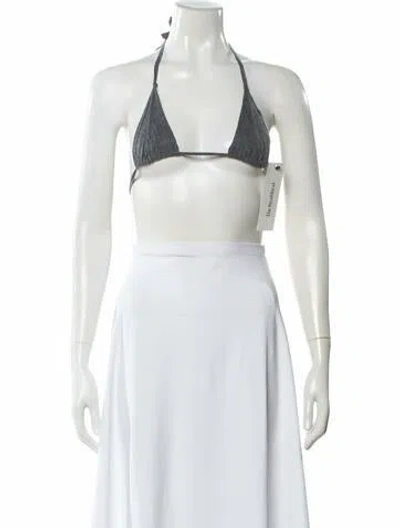 Pre-owned Gimaguas Wool Tie Neck Crop Top In Gray