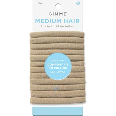 Gimme Beauty Any Fit Hair Bands, Damage Free Hair Ties Made With Seamless Microfiber Elastics In Brown