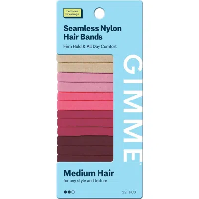 Gimme Beauty Any Fit Hair Bands, Damage Free Hair Ties Made With Seamless Microfiber Elastics In Pink
