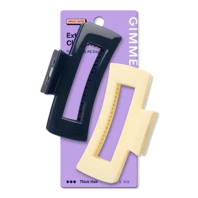 Gimme Beauty Extra Grip Rectangle Claw Clip For Medium Hair - Navy/butter