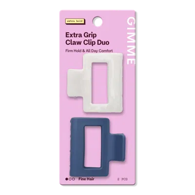 Gimme Beauty Extra Grip Square Claw Clip For Medium Hair - Navy/pearlescent