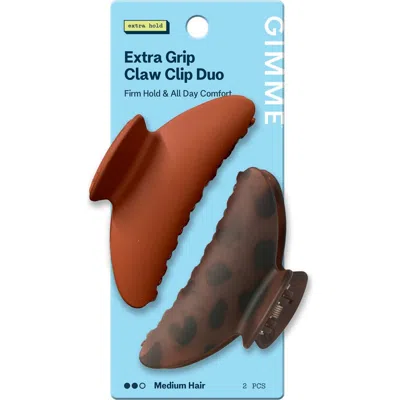 Gimme Beauty Fashion Extra Grip Claw Clip Duo In Brown