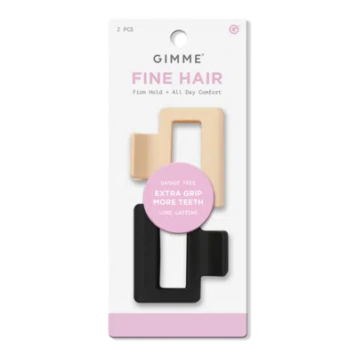 Gimme Beauty Fine Hair Square Extra Grip Claw Clip - Black/tan In Multi