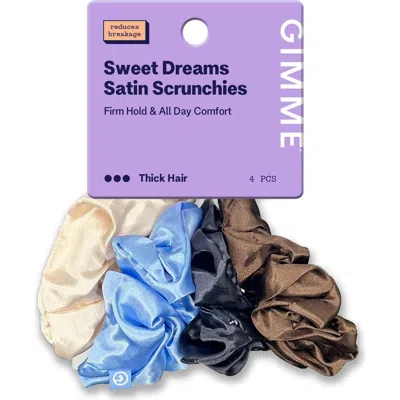 Gimme Beauty Large Satin Hair Scrunchies In Multi