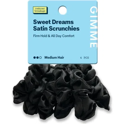 Gimme Beauty Medium Satin Scunchies In Black