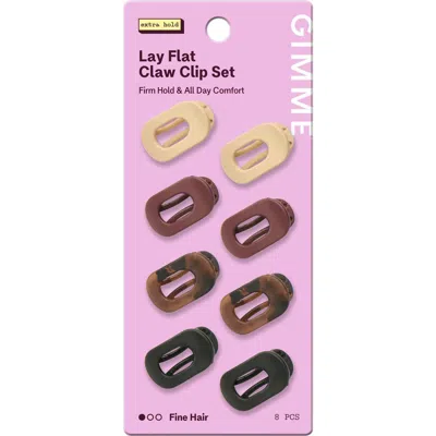 Gimme Beauty Mini Lay Flat Claw Clip Set In Brown