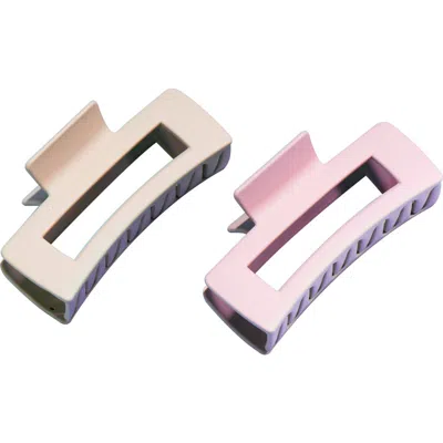 Gimme Beauty Rectangle Claw Clip Duo In Pink