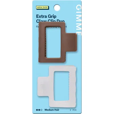 Gimme Beauty Square Extra Grip Claw Clip In Brown