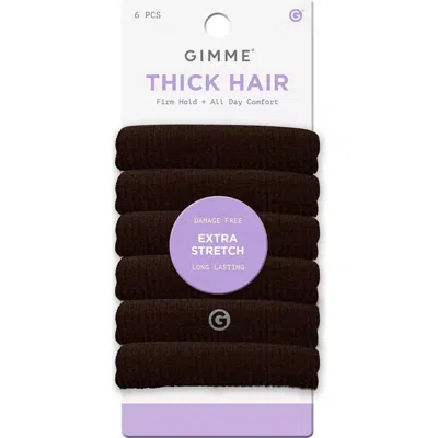 Gimme Beauty Thick Fit Hair Bands, Damage Free Hair Ties Made With Seamless Microfiber Elastics In Metallic