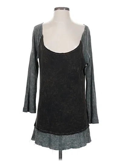 Pre-owned Gimmicks Long Sleeve Top Gray Square Neckline Tops